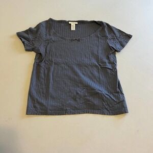 JONES New York Sport Blue scoop neck top M